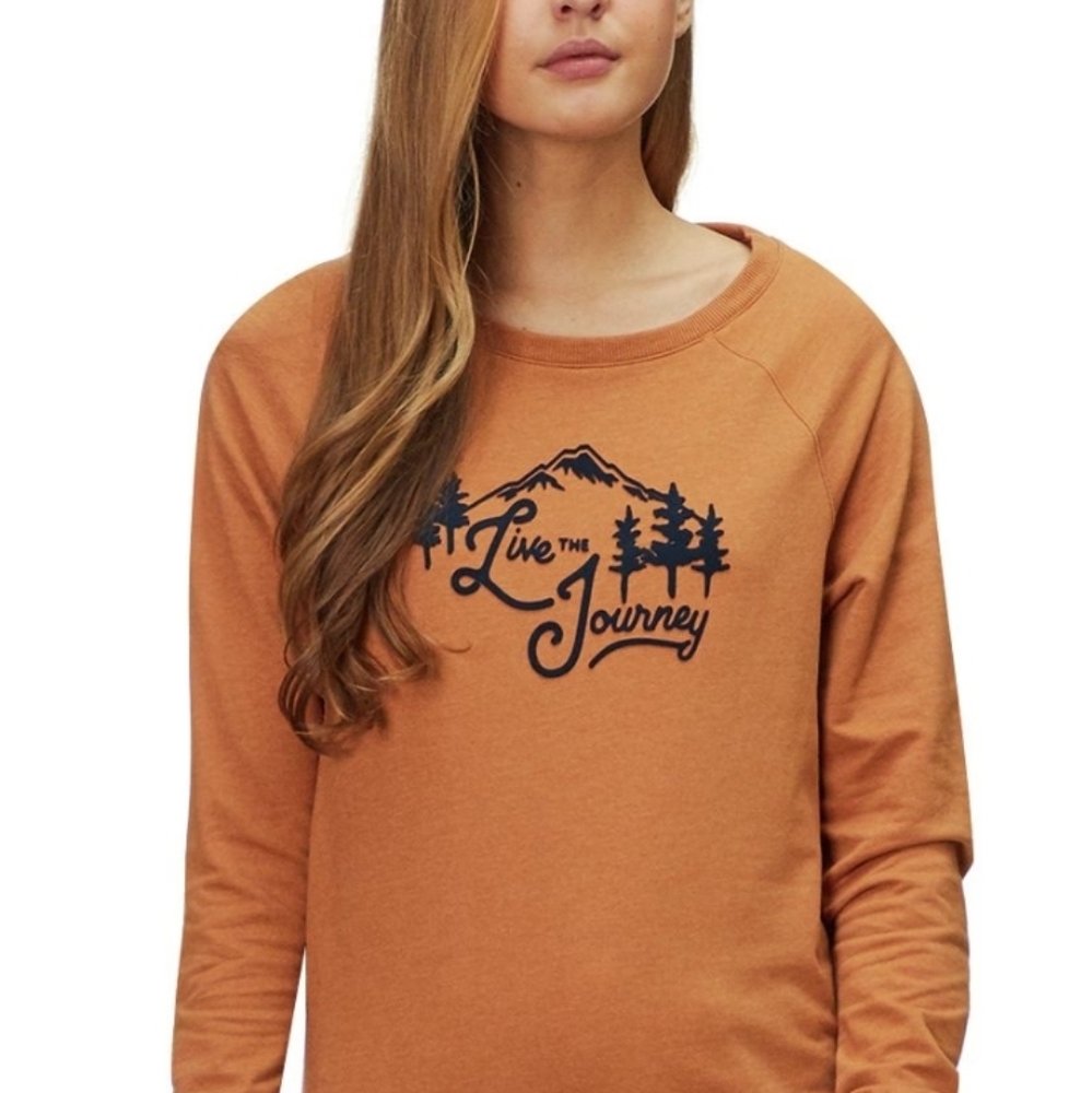 Columbia Sportwear Orange Carmel Cotton Blend Long Sleeve Causal Sweatshirt Sz S